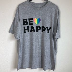 Men's Big & Tall Family Fun Be Happy Rainbow Heart